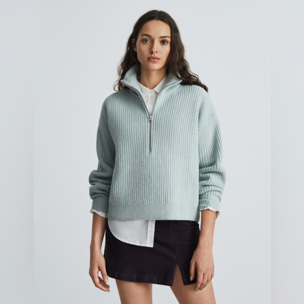 Everlane Mint Turtleneck Sweater Soft Relaxed Fit